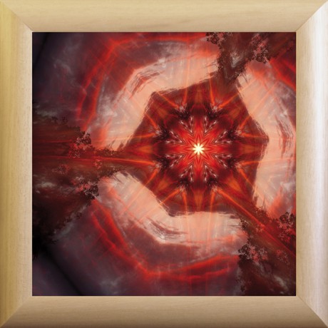 Zapadající Slunce (MANDALA 890DB) MANDALA 890DB - 18x18 rám přírodní dřevo