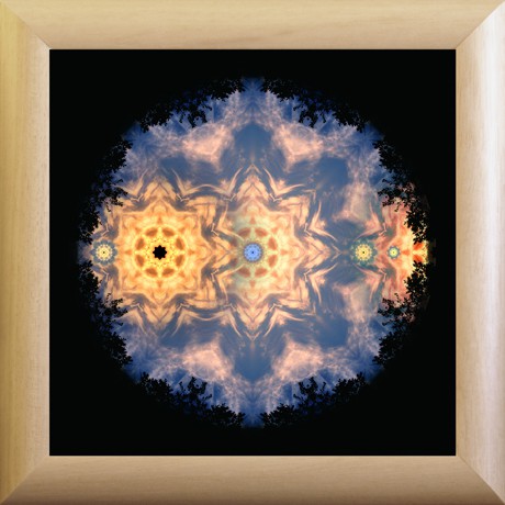 Zlatá Záře (MANDALA 894) MANDALA 894 - 18x18 rám přírodní dřevo