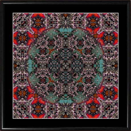 na létajícím koberci (MANDALA 076) - rozměr 1x1 m - výstavní cena tohoto obrazu 7 000 Kč MANDALA 076 - 1x1 m rám černé dřevo